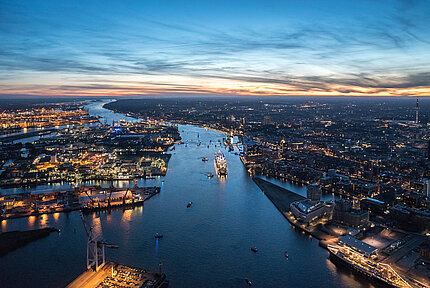 Vogelperspektive auf Hamburg